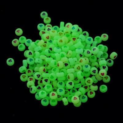 China Jewelry Findings For Jewelry Making Beautiful Sparkle Glow In Dark Jewelry Findings Colorful Beads Heart Bead Jewelry Making Spacers DIY Accessories 4mm*7mm for sale