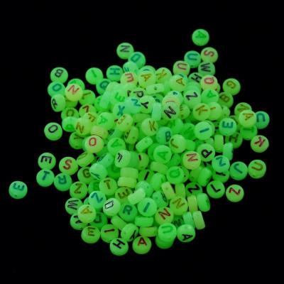 China Jewelry Findings For Jewelry Making Wholesale 4*7MM Round Multi Color Alphabet Initial Letter Bead DIY Jewelry Making Accessories Glow In The Dark For Women for sale