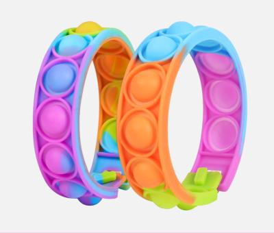 China Eco-friendly Material Push Sensory Argentinean Camouflage Silicone Wristband Bracelets for sale