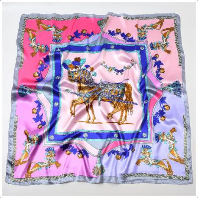 China Christmas European American Occasion Print Horse Silk Head Scarf For Elegant Women for sale