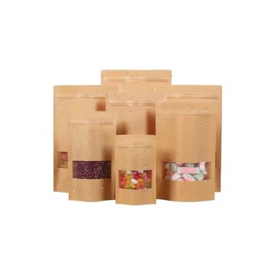 China Aseptic Degassing Valve Zip Lock Kraft Paper Coffee Bags With Valve Or With Clear Window for sale