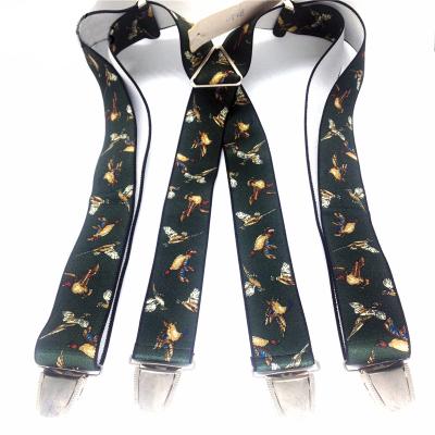 China X back style factory wholesale polyester/nylon elastic custom personalized printed elastic suspender brace for men for sale