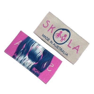 China Custom Viable Custom High Density Private Woven Neck Label Tags For Garment Apparel Brand Logo Labels With Minimum 100pcs for sale