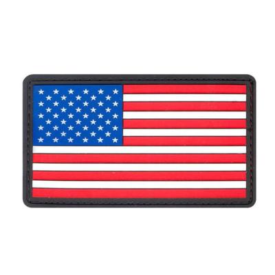 China US Country Flag Tactical 3D Design Common 3D Colors Sew On Logo Soft Rubber Badge Patch PVC Magic Hook Backing For Army for sale