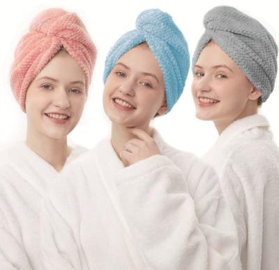 China Factory Wholesale QUICK DRY Hair Turban Towel Microfiber Hair Towel Wrap For Sale for sale