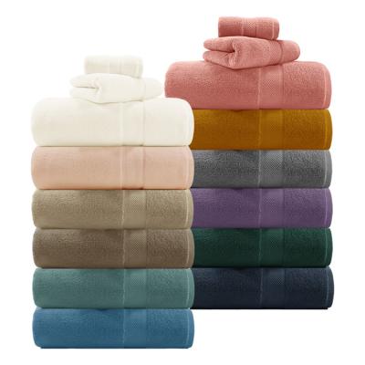 China Designer Colorful QUICK DRY Towels With Logo Big 100% Cotton Luxury Hotel Towels Set For Bathroom for sale