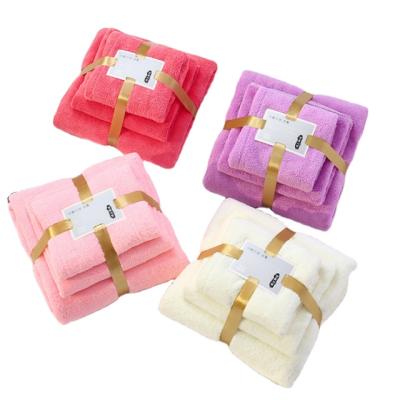 China Unique Design QUICK DRY Hot Sale Coral Fleece Towel Sets Towel Customized Logo For Bathroom for sale