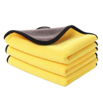 China Plush Double Layer Car Wash Towels Doubleside Car Care Towel Premium Sustainable Luxury Absorbent Car Towel Cleaning for sale