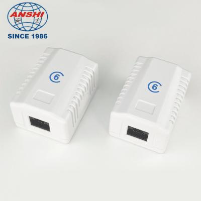 China ABS Plastic Single Port UTP Surface Mount Box CAT6 22 - 26AWG for sale