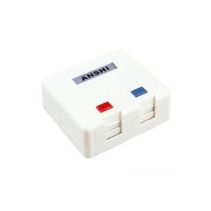 China 2 de havenoppervlakte zet Doos voor RJ45-Module op, zet de Oppervlakte Cat6-Doos met Stofbescherming op Te koop