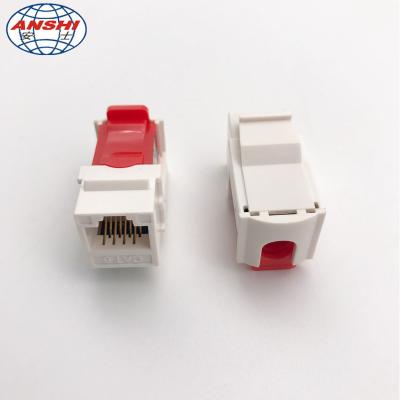 China CAT6 RJ45 UTP Unshielded 90 Degree RJ45 Keystone Jack With Gold Plating for sale