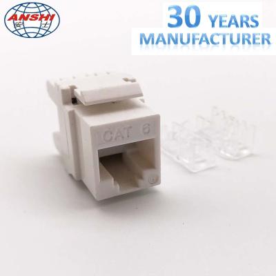 China Netz Rj45 Trapezfehler-Jack Cat6 Toolless 180 Grad mit kundengebundener Farbe zu verkaufen