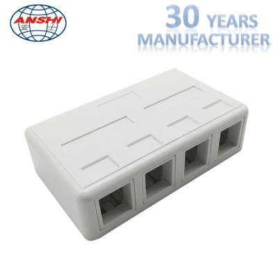 Chine 4 boîte trapézoïdale de bâti de surface du port RJ45 CAT5E CAT6 UTP Jack pour la mise en réseau à vendre