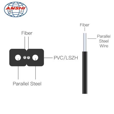 China Outdoor Fiber Drop Cable 1 2 4 Core G652D G657A G657A2 Single Mode ISO9001 for sale