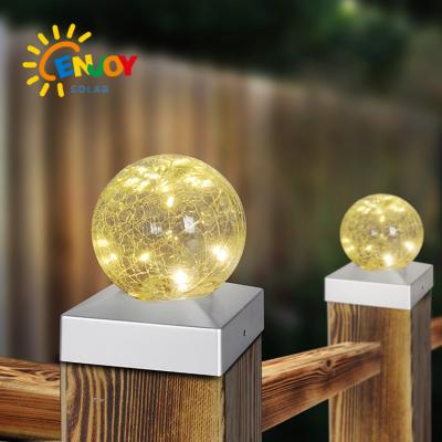 China 20led automatic outdoor solar lamp glass tank lamp waterproof on/off switch slot glass ball garden lamp, used for Christmas and Halloween decoration for sale