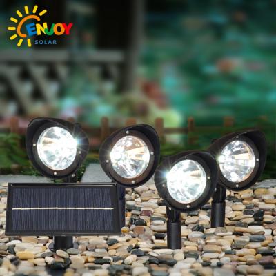 China Garden ENJOYSOLAR SET 4 Flood Spot Light IP65 Waterproof Outdoor Decoration Solar Powered Solar Spot Light for sale