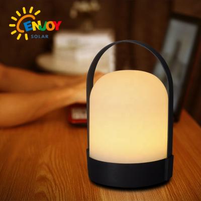 China Two Ways - Hanging and Handheld Table ENJOYSOLAR New Design Table Desk Lamps Warm Decoration Table Lamp Indoor Outdoor White LED Home Light for sale