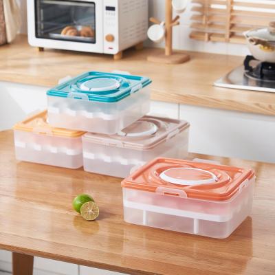 China Freshness Preservation Multi-layer dumpling box, household food grade freezer box, wonton dumpling crisper box, quick-frozen refrigerator storage box for sale