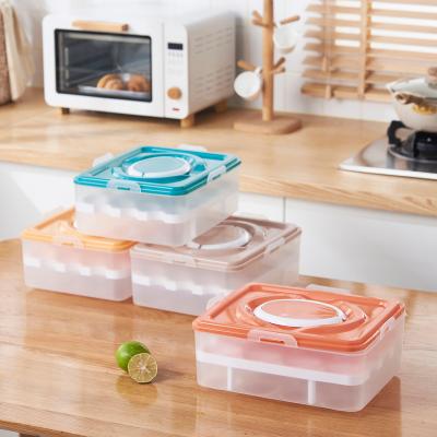 China Freshness Preservation Multi-layer dumpling box, household food grade freezer box, wonton dumpling crisper box, quick-frozen refrigerator storage box for sale