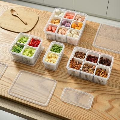 China Simple Clear rectangular kitchen storage box, plastic container storage box, refrigerator storage box for sale