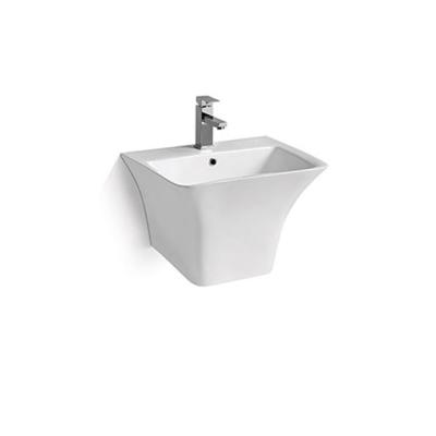 China Semi-basin ceramic wall hung installation bathroom wash hand basin sinks for sale