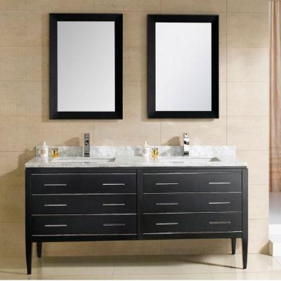 China 60 Inch European Bathroom Furniture Small Size Modern Design Double Sink Bathroom Vanity Cabinets With Mirror for sale