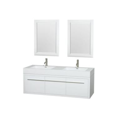 China Small Size Double Sink 60inch Bathroom Vanity, Chinese Factory Wholesale Custom Design Bathroom Mirror Cabinet for sale