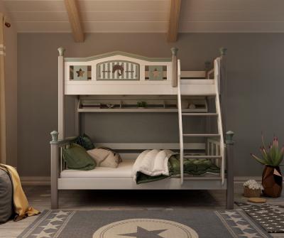 China Contemporary Child Bedroom Furniture Kids Bunk Bed Solid Wood Material With Slide Stair Indoor Furniture for sale