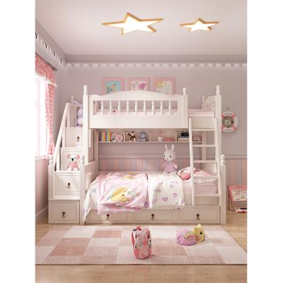 China Modern Design Kids Furniture Fashionable Pink Kids Table Beds Bedroom Furniture Set For Girls for sale