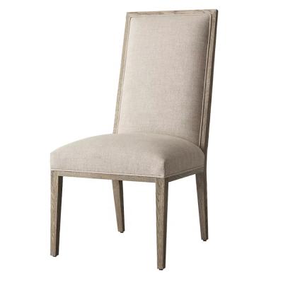 China Foldable Modern Home Furniture Oak Solid Wood Fabric Dining Chair Side Chair for sale