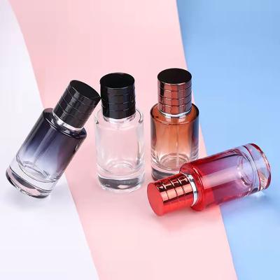 China Eco-Friendly Manufacturer Fragrance Empty Bottle 30ml 50ml 100ml Round Perfume Glass Perfume Bottle With Aluminum Cap for sale