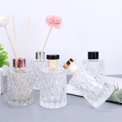 China Eco-Friendly Reed Diffuser Empty Bottle Clear/Clear Black/Cork Diffuser Bottles Silver Clear for sale