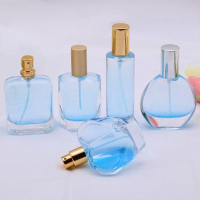 China Factory Eco-friendly Custom Design Wholesale 30ml 50ml Fancy Round Cylinder Square Luxury Empty Glass Perfume Bottle for sale