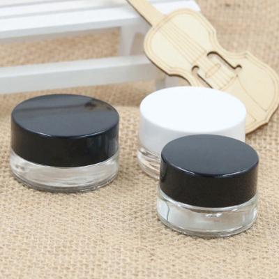 China Wholesale 10ml 15ml Small Glass Jars Eye Cream Container Clear Bottom Empty Thick Eco-friendly Jar For Cosmetics for sale