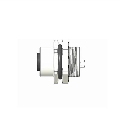 China Automation / Electrical / Industrial / Automotive Waterproof Round M12 Connectors Board Mount Street Light Terminals With One Type Weld 3 4 5 6 8 10 12 Pin Back Fastened for sale