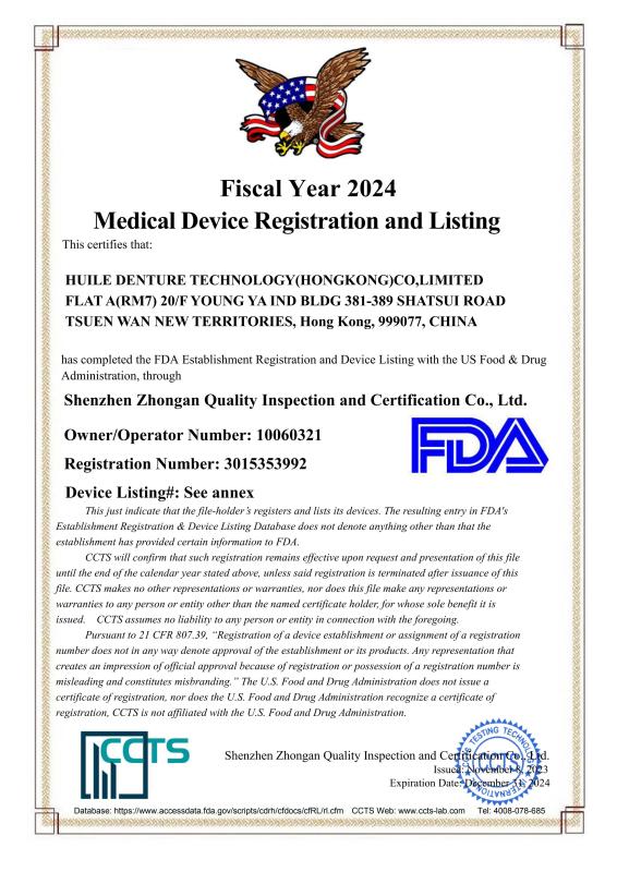 FDA - Joydenta dental lab