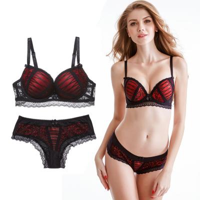 China JUNXI QUICK DRY DIVINUS low MOQ wholesale matching luxury red bra and panty sets woman underwear set for sale