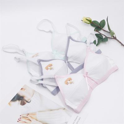 China JUNXI Breathable Girls and Teens Lightly Padded Wireless Cute Cotton Bra 32 Size Child Bra for sale