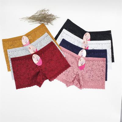 China Wholesale Four Angle Pants Lady Sexy Lace Crotch Underwear Fashion Anti-static Large Size Flat Corner Underwear for sale