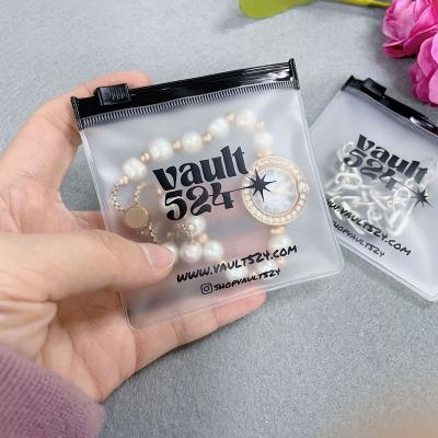 China Hot Selling Recyclable Custom Small Jewelry PVC Plastic Zipper Bag, High Quality Small Pouch Zipper Bag For Ring, Necklace for sale