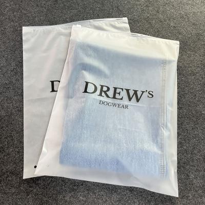 China Recyclable Custom Poly Apparel Shipping Zipper Bag With Logo Matte Frosted EVA Zip Lock Plastic Bag For Clothes Packaging for sale