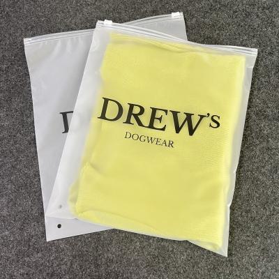 China Recyclable Custom Printed Logo Plastic Bag With Zipper EVA Frosted Packaging Zipper Bags For T-shirt Apparel for sale