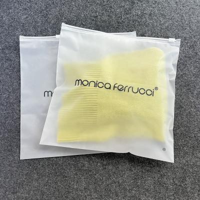 China Wholesale Custom Recyclable With Logo Printed EVA Frosted Eva Slider Zipper Bags Poly Plastic Bag For Cloth Packaging for sale