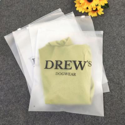 China Recycled Materials Logo EVA Frosted Custom Zipper Bags Ziplock Bags Shipping Bags For Clothing for sale