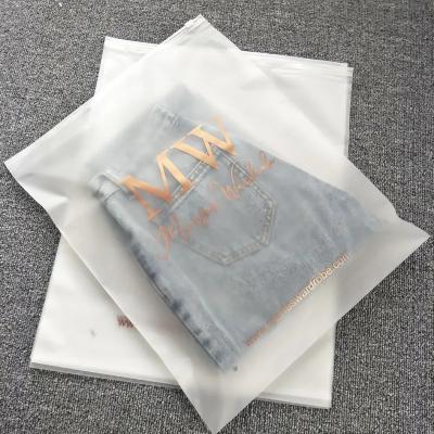 China Recycled Materials Matte / Frosted Packaging Bags For Swimwear Bikini Clothing , Zipper Bags Zip Lock Plastic Bag With Custom Logo for sale