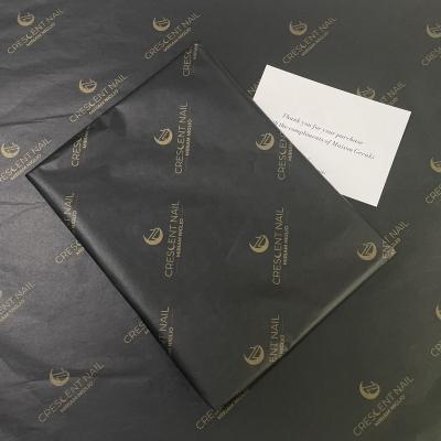 China Gold Brand Logo Printing Gift Wrapping Tissue Moisture Proof Custom Paper For Packaging for sale