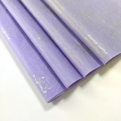 China Biodegradable Custom Printed Logo Gift Tissue Paper Clothing Purple Shoes Wrapping Tissue Wrapping /Tissue Paper for sale