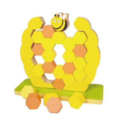 China Helps Improve Your Child's Early Finger Dexterity Educatuianal Toys Wooden Kids Learning Stacking Wooden Block Tower For Kids for sale