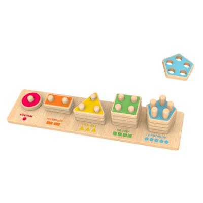 China Toy Montessori Stacking Blocks Educational Toys, Counting Shape Stacker, Matching and Nesting Toys Educational Wooden Color Box 2 Years+ Unisex for sale