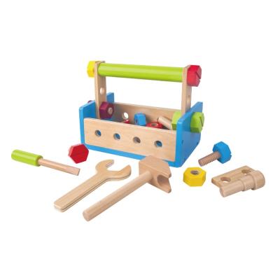 China TOY Hot Selling Children Baby MODEL Pretend Educational Wooden Carpenter Game Toys Children Tool Workshop Set Box for sale